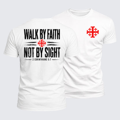 Luxe Mercerized Cotton Tee - Walk By Faith Not By Sight 2 Corinthians 5:7