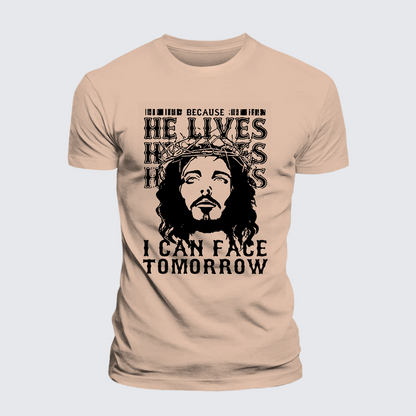 Luxe Mercerized Cotton Tee - Because He Lives