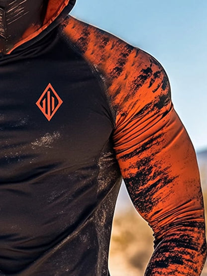 Men's Outdoor Sun Protection Breathable Cool Hooded Sun Protection Long Sleeve Top