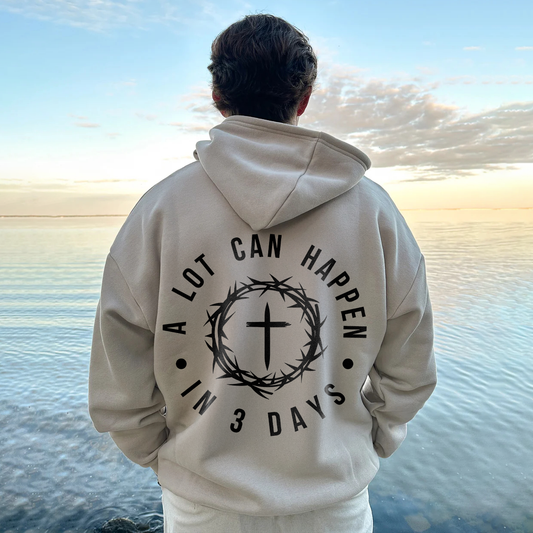 A Lot Can Happen In 3 Days Printed Men's Hoodie