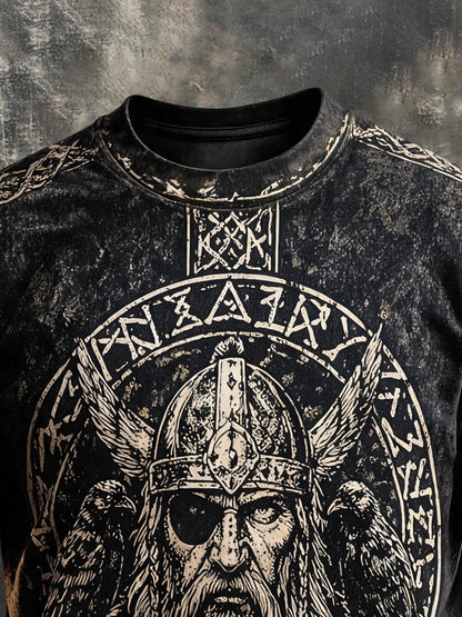 Men's Vintage Viking-Print T-Shirt