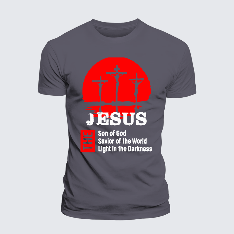 Luxe Mercerized Cotton Tee - Jesus The Son Of God The Savior Of The World The Light In The Darkness