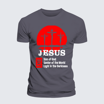Luxe Mercerized Cotton Tee - Jesus The Son Of God The Savior Of The World The Light In The Darkness