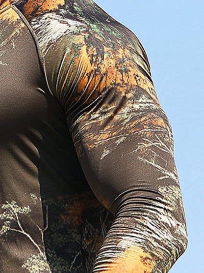 Men's Outdoor Sun Protection Breathable Cool Mask Hooded Sun Protection Long-Sleeved Top