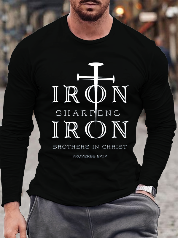 Iron sharpens Iron Cotton Long Sleeve T-Shirt