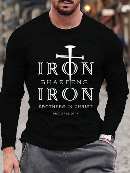 Iron sharpens Iron Cotton Long Sleeve T-Shirt