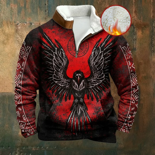 Retro Celtic Viking Sherpa Collar Sweatshirt