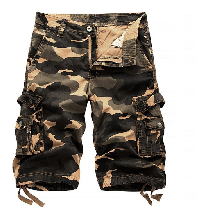 Women's Vintage Camo Multi-Pocket Cargo Shorts