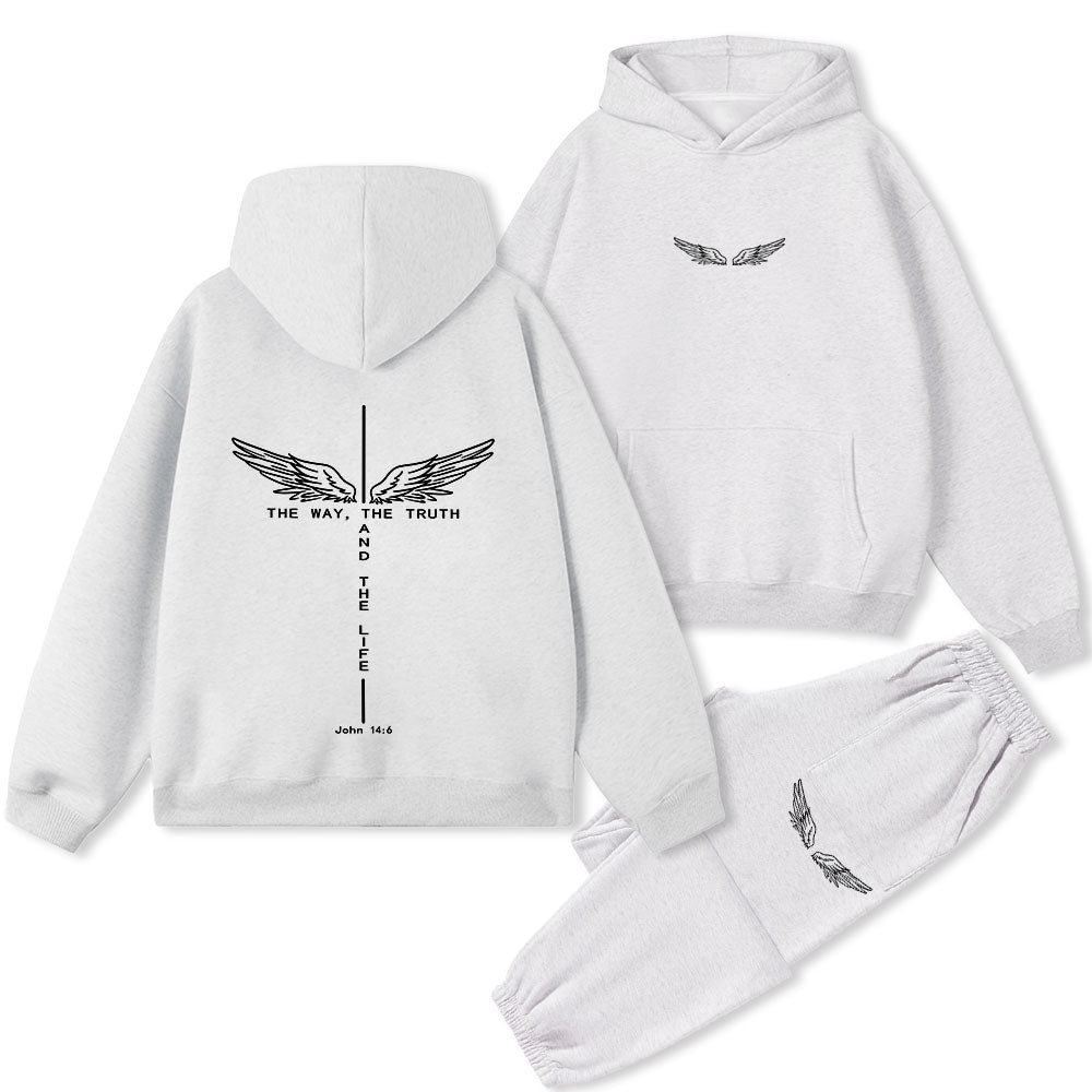 The Way The Truth The Life Christian Premium Fleece Hoodie Set