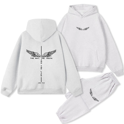 The Way The Truth The Life Christian Premium Fleece Hoodie Set