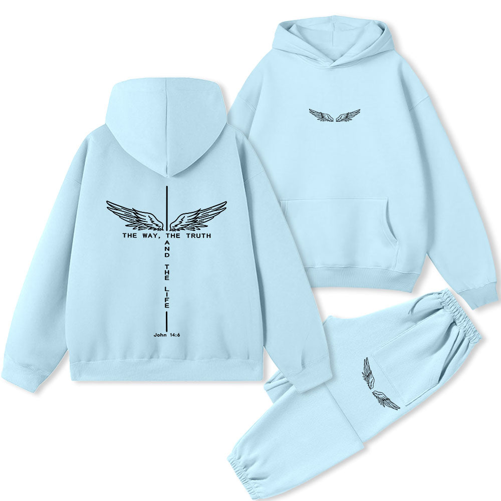 The Way The Truth The Life Christian Premium Fleece Hoodie Set