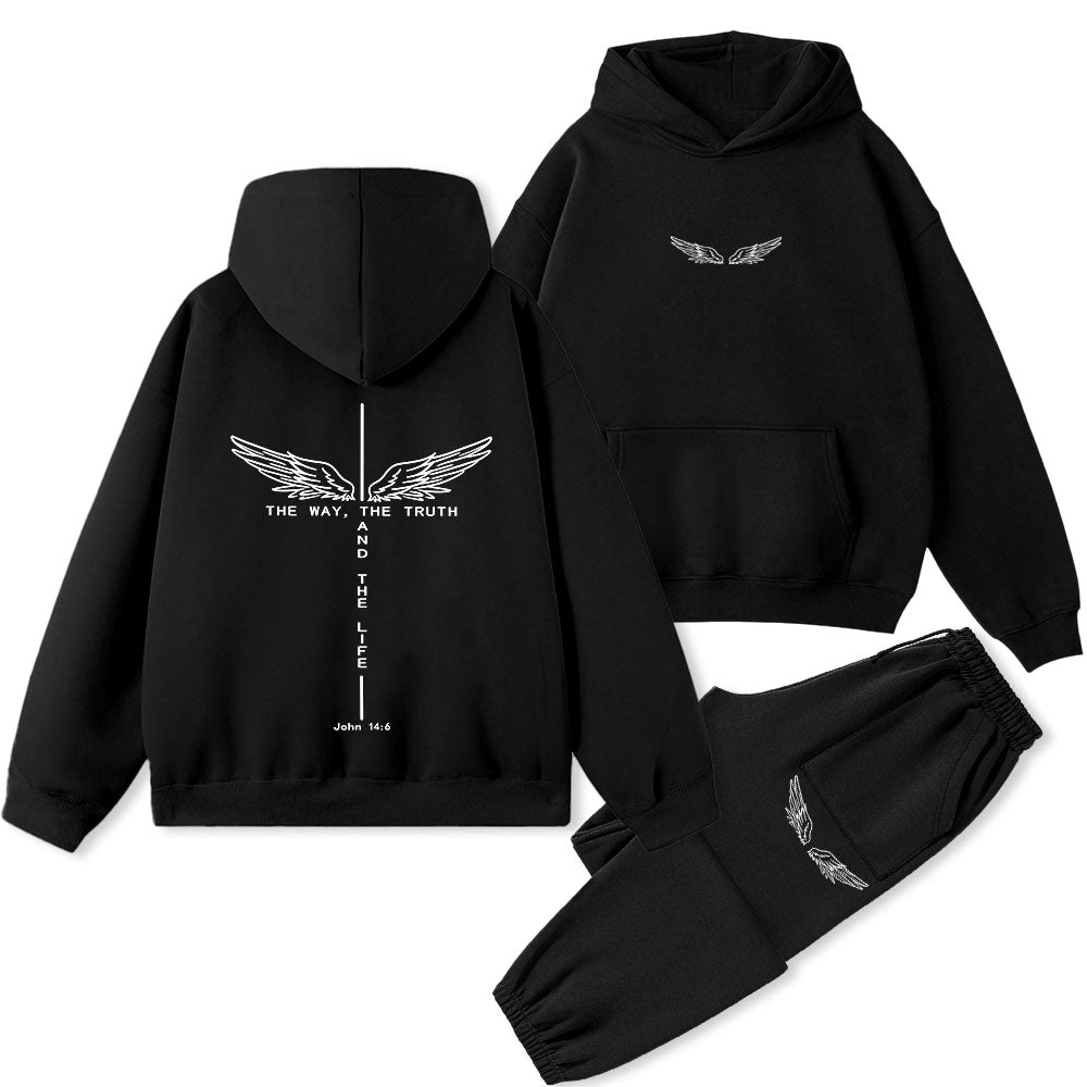 The Way The Truth The Life Christian Premium Fleece Hoodie Set