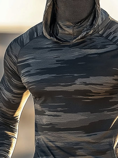 Men's Outdoor Sun Protection Breathable Cool Hooded Sun Protection Long Sleeve Top