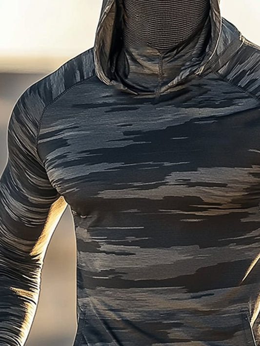 Men's Outdoor Sun Protection Breathable Cool Hooded Sun Protection Long Sleeve Top