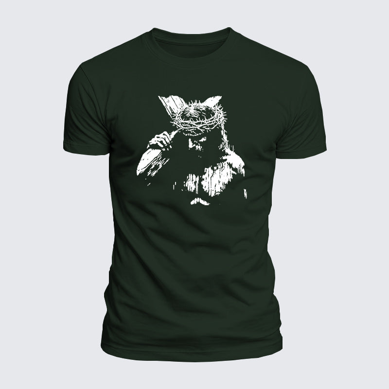 Luxe Mercerized Cotton Tee - Jesus Holding Cross