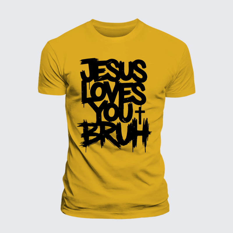 Luxe Mercerized Cotton Tee - Jesus Loves You Bruh