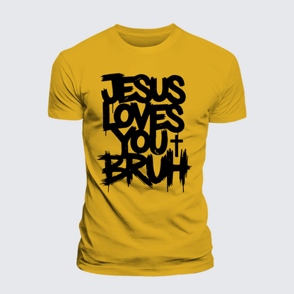 Luxe Mercerized Cotton Tee - Jesus Loves You Bruh