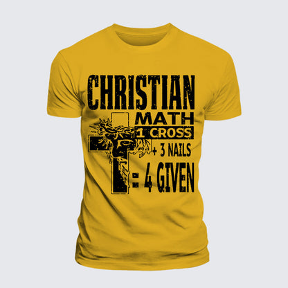 Luxe Mercerized Cotton Tee - Christian Math 1 Cross 3 Nails 4 Given