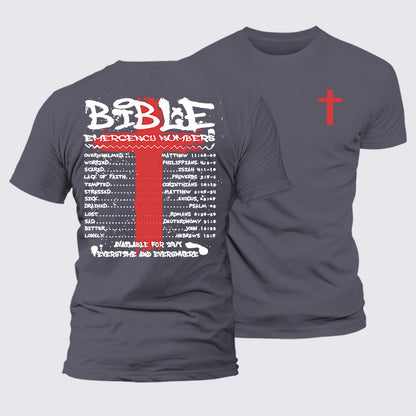 Luxe Mercerized Cotton Tee - Bible Emergency Numbers