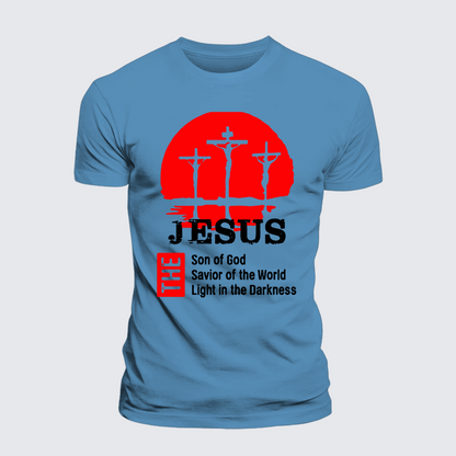 Luxe Mercerized Cotton Tee - Jesus The Son Of God The Savior Of The World The Light In The Darkness