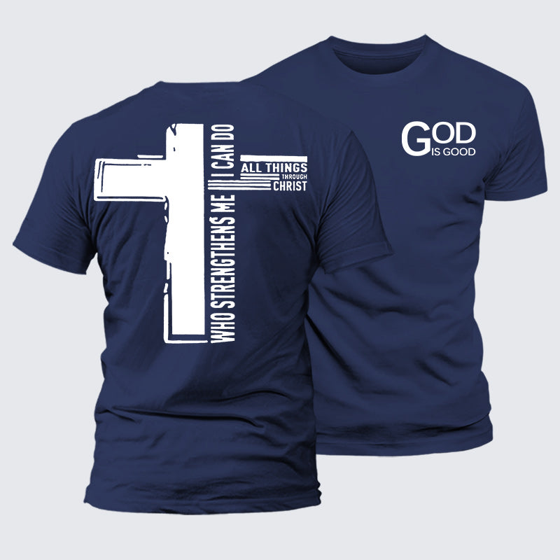 Luxe Mercerized Cotton Tee - God Is Good Philippians 4:13