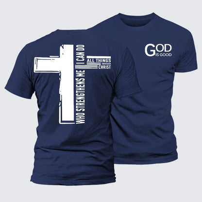 Luxe Mercerized Cotton Tee - God Is Good Philippians 4:13