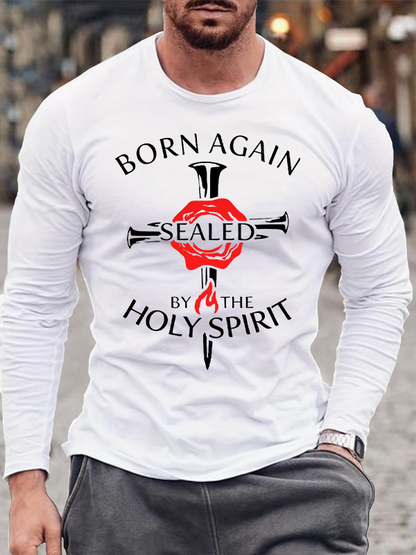 Born Again Sealed By The Holy Spirit Christian Cotton Long Sleeve T-Shirt