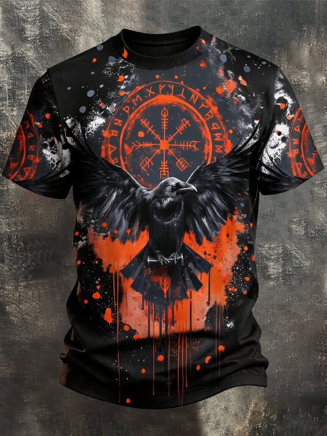 Men's Vintage Viking-Print T-Shirt