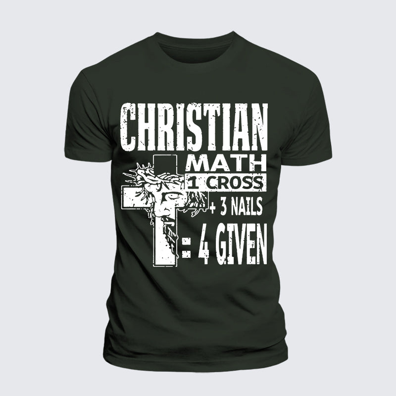 Luxe Mercerized Cotton Tee - Christian Math 1 Cross 3 Nails 4 Given