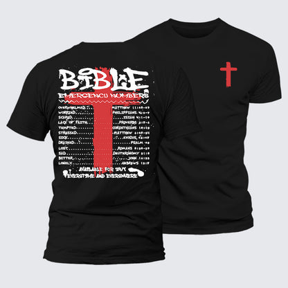 Luxe Mercerized Cotton Tee - Bible Emergency Numbers