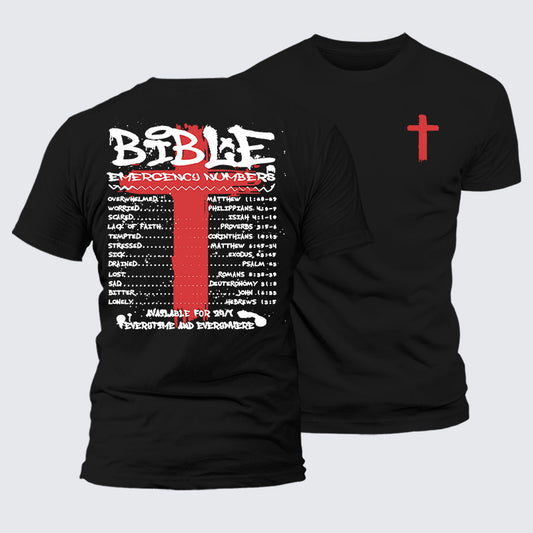 Luxe Mercerized Cotton Tee - Bible Emergency Numbers
