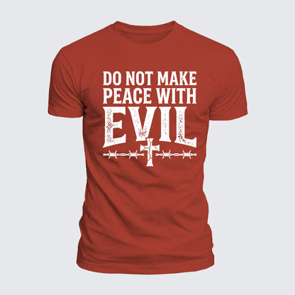 Luxe Mercerized Cotton Tee - Make No Peace with Evil Knight Templar Jerusalem Cross