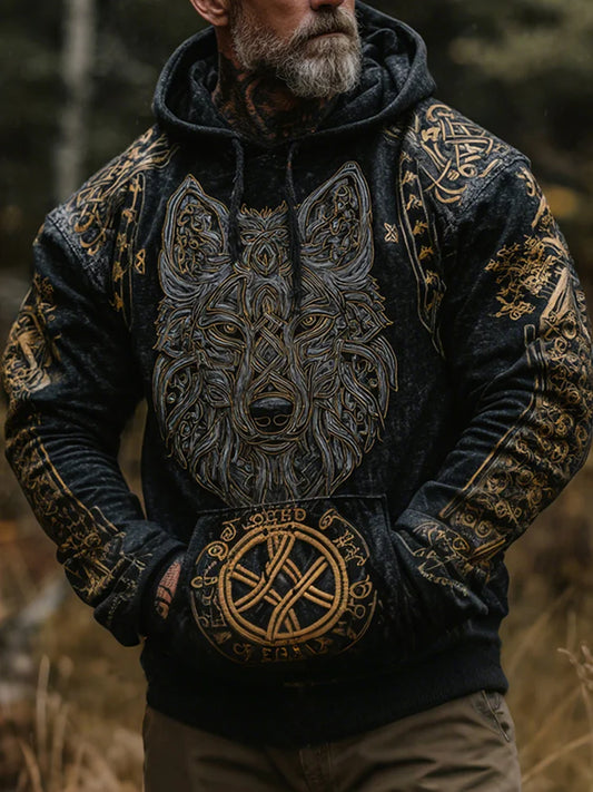 Men's Viking Tribal Wolf Celtic Knot Inspired Hoodie