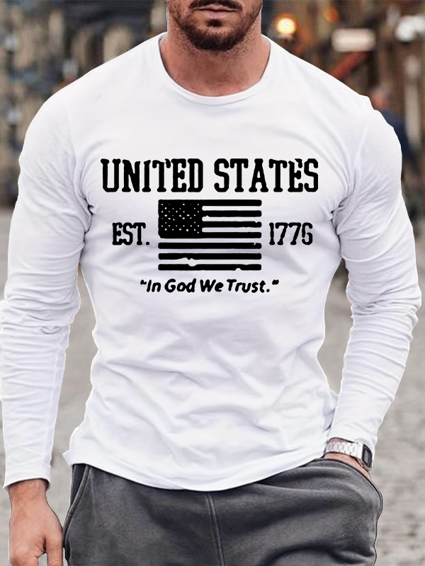 We Trust In God Christian Cotton Long Sleeve T-Shirt
