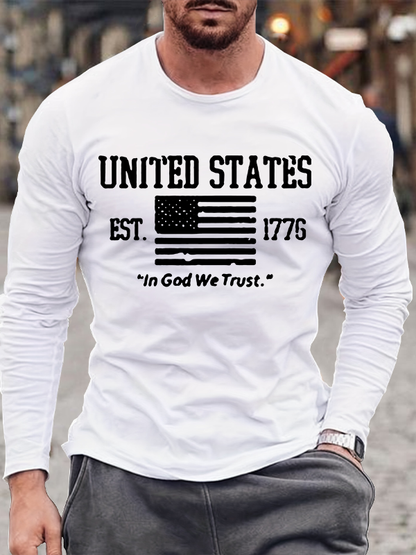 We Trust In God Christian Cotton Long Sleeve T-Shirt