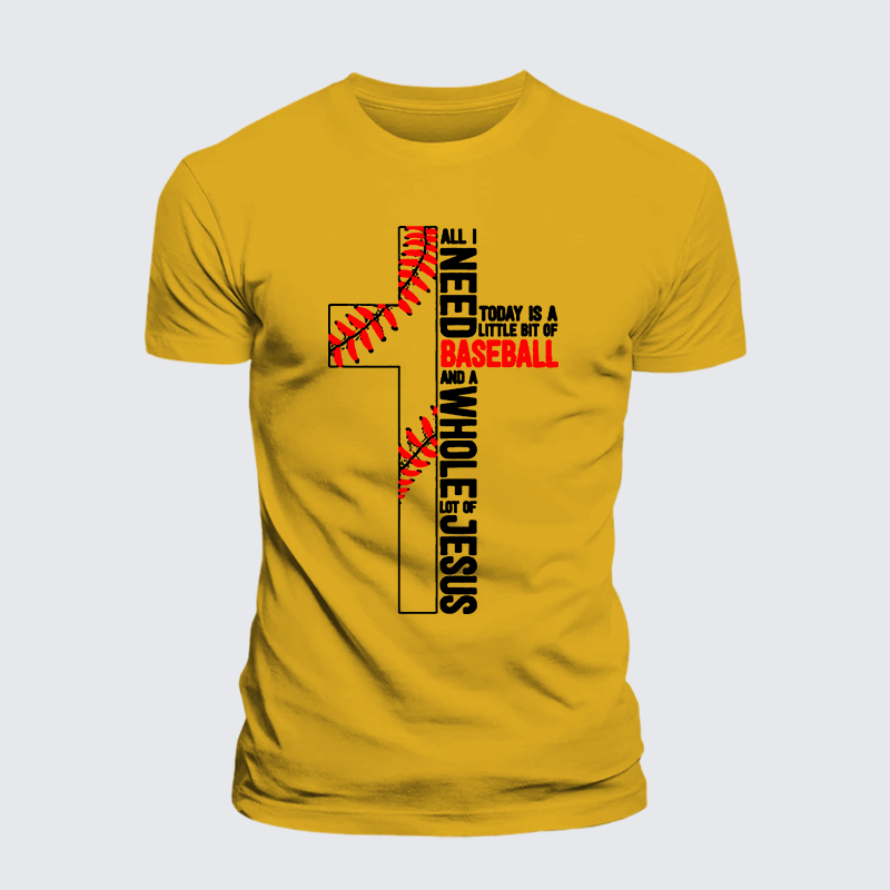 Luxe Mercerized Cotton Tee - I Need Baseball And Jesus