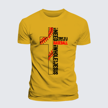 Luxe Mercerized Cotton Tee - I Need Baseball And Jesus