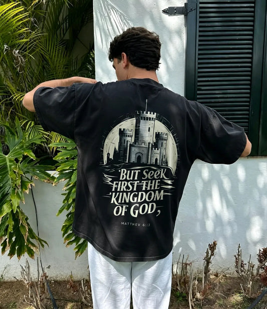 But Seek First The Kingdom Of God, Mathew 6:33 Printed Men's T-shirt
