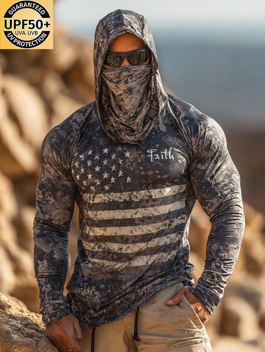 Camouflaged Faith Flag Warrior Sun Protection Top