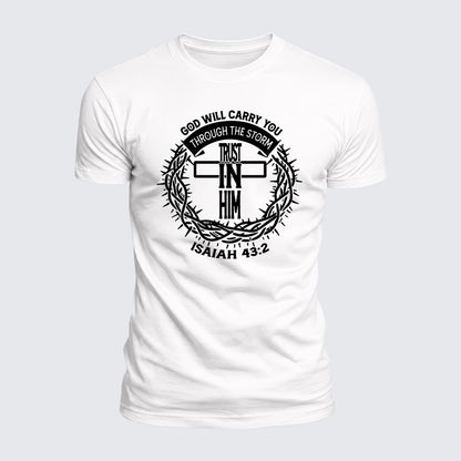 Luxe Mercerized Cotton Tee - God Will Carry You Through The Storm