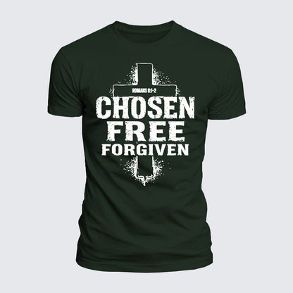 Luxe Mercerized Cotton Tee - Chosen Free Forgiven Romans 8:1-2