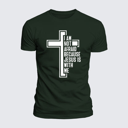 Luxe Mercerized Cotton Tee - I Am Not Afraid Because Jesus Is With Me