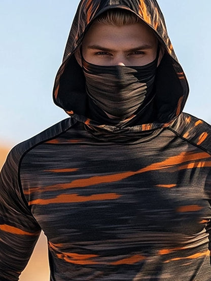 Men's Outdoor Sun Protection Breathable Cool Hooded Sun Protection Long Sleeve Top