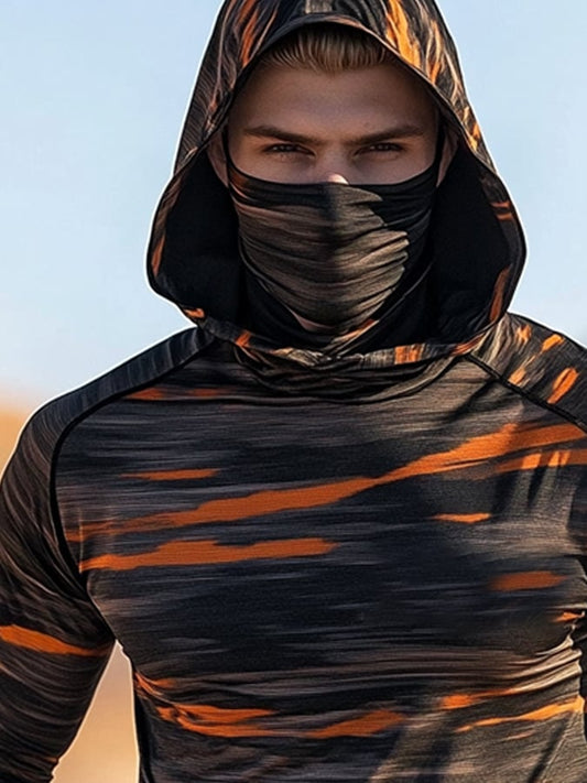 Men's Outdoor Sun Protection Breathable Cool Hooded Sun Protection Long Sleeve Top