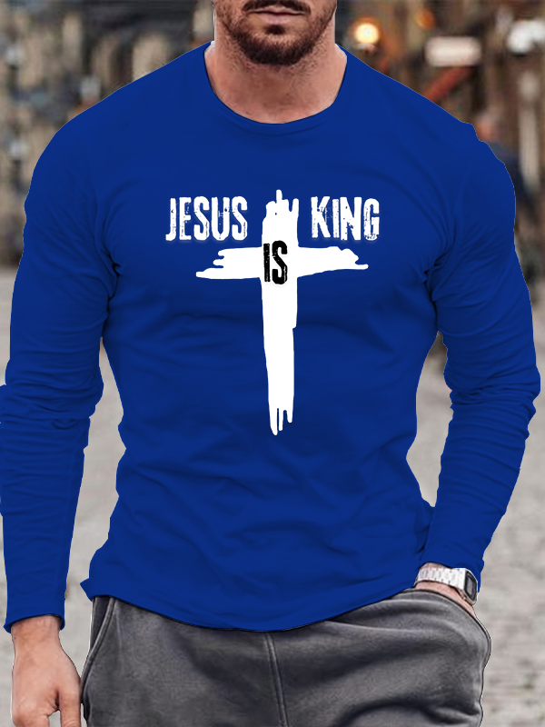 Jesus Is King Cotton Long Sleeve T-Shirt