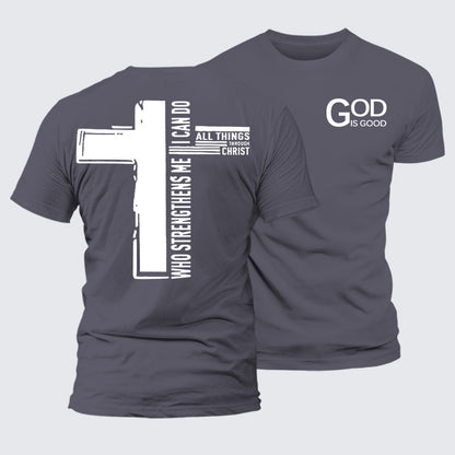 Luxe Mercerized Cotton Tee - God Is Good Philippians 4:13