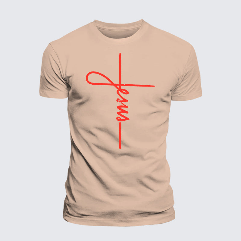 Luxe Mercerized Cotton Tee - Jesus Cross
