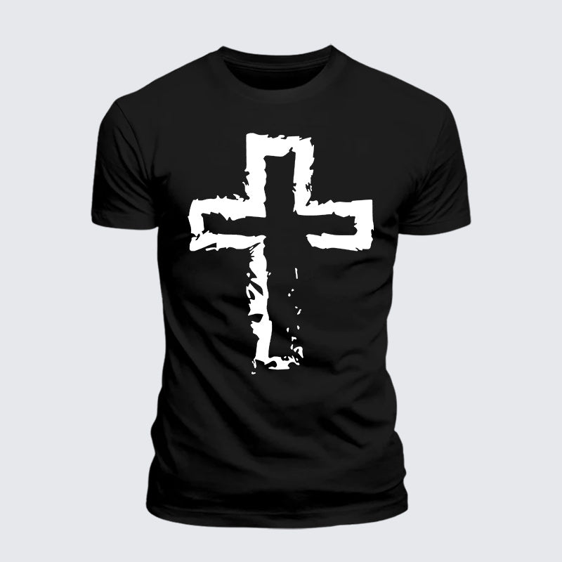 Luxe Mercerized Cotton Tee - Cross Religious