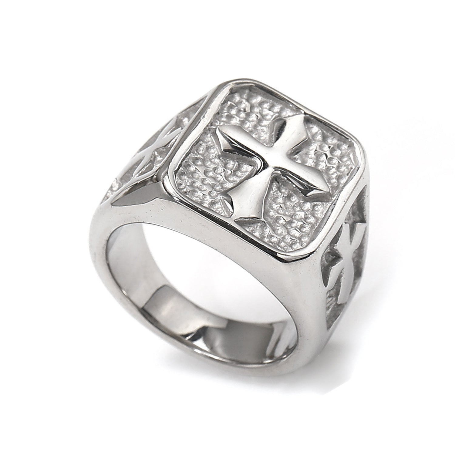 Retro-style Cross Ring