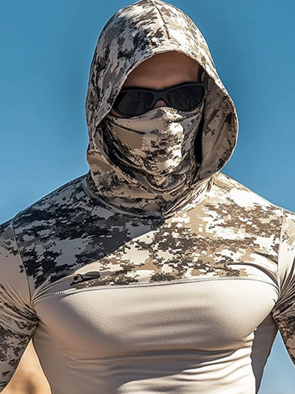 Men's Outdoor Sun Protection Breathable Cool Hooded Sun Protection Long Sleeve Top